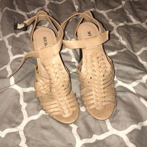 Tan strappy heels